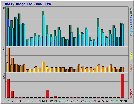 Daily usage for June 2025