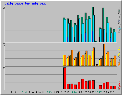 Daily usage for July 2025