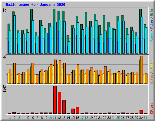 Daily usage for January 2026