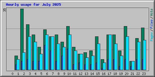 Hourly usage for July 2025